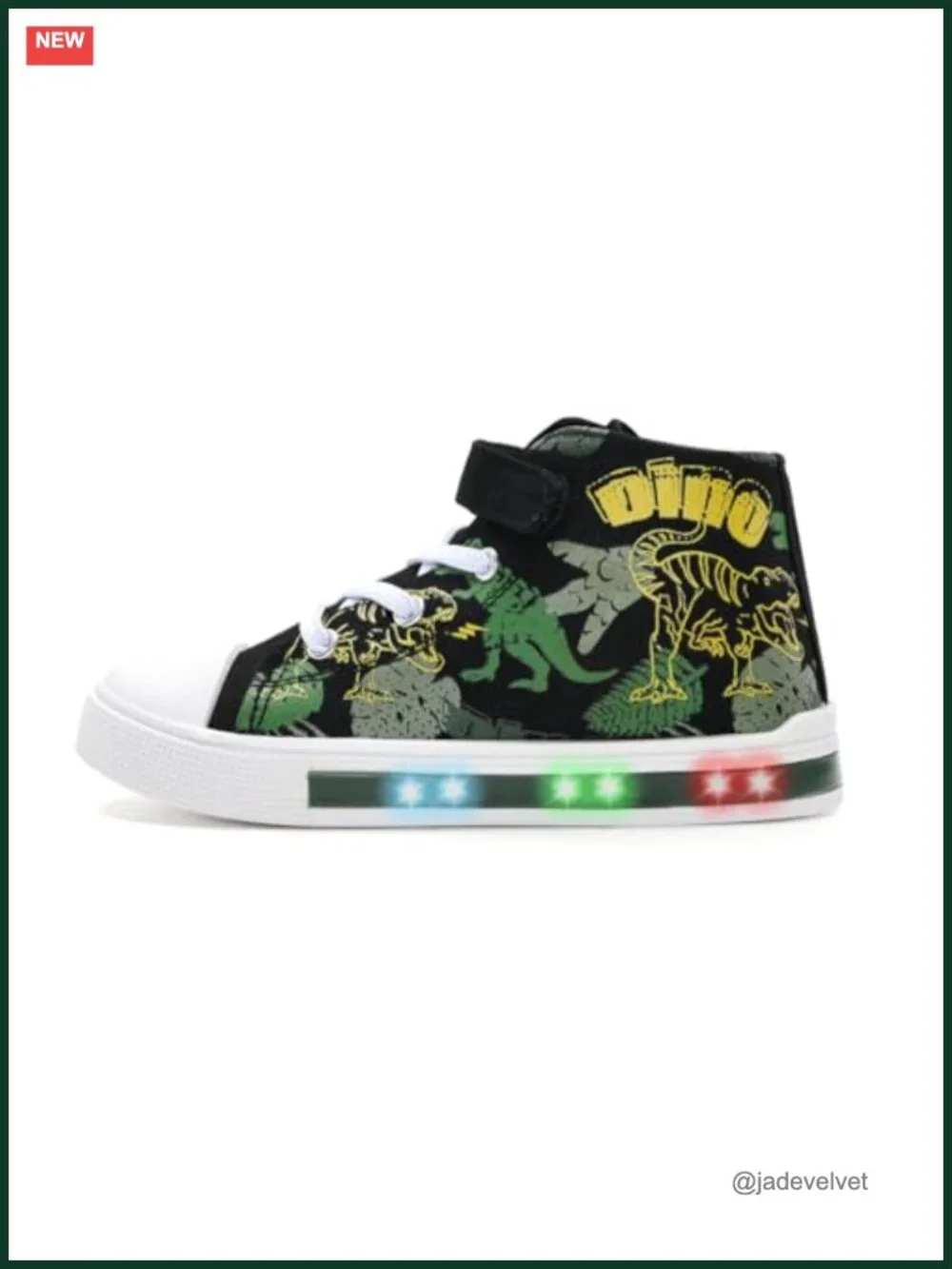 Kids Light-Up High-Top Canvas Sneakers with Hook-and-Loop Closure